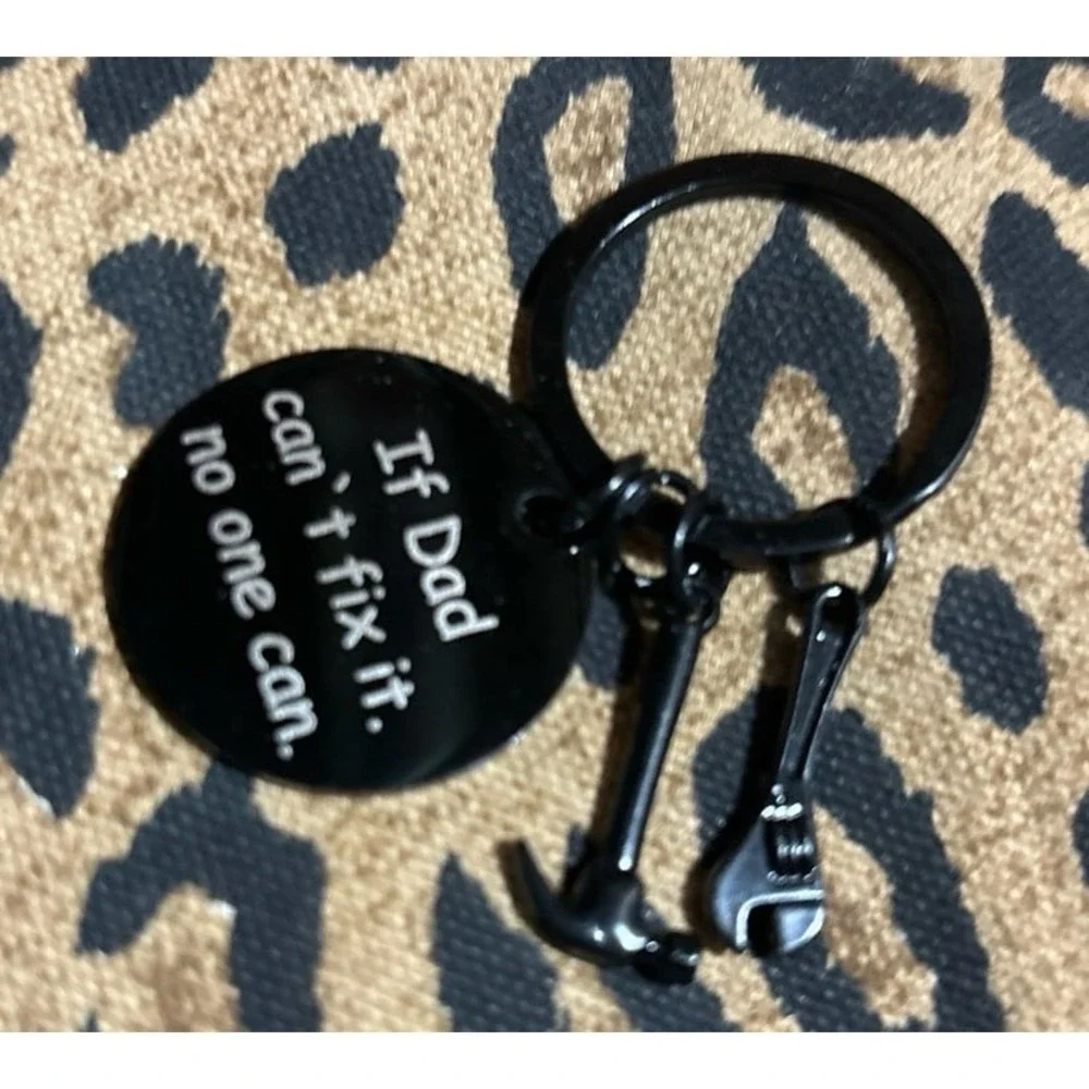 NEW Black Metal Gift Keychain - If Dad Can't Fix It, No One Can